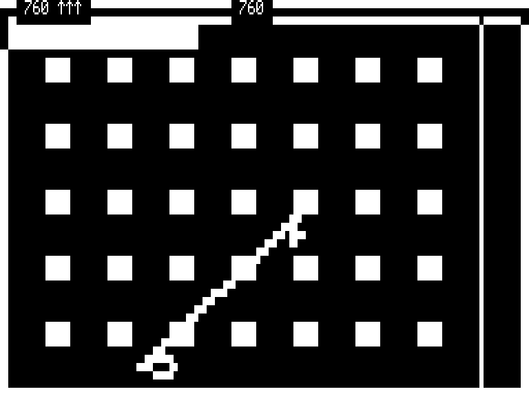 Attack Force (TRS-80) screenshot: Getting zapped