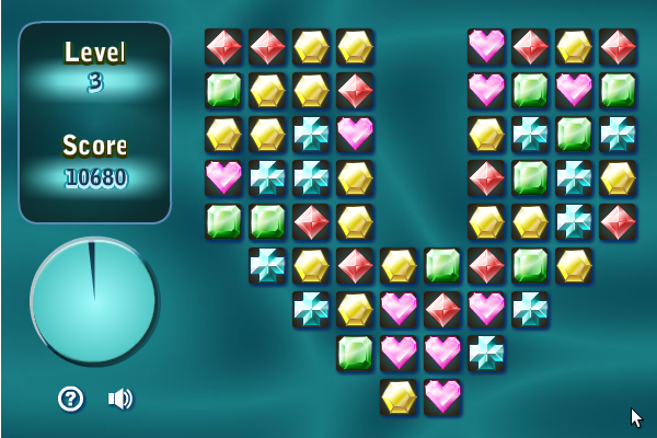 Gems Swap II (Browser) screenshot: Begin of Level 3