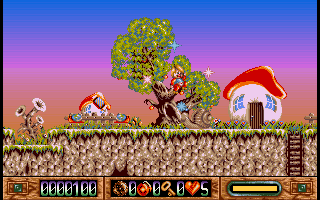 Nicky Boom (Amiga) screenshot: Nicky jumping around.