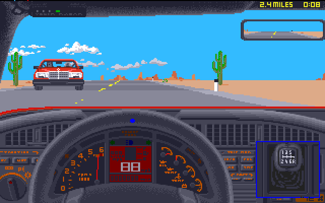 The Supercars: Test Drive II Car Disk (Amiga) screenshot: Corvette ZR1 dashboard