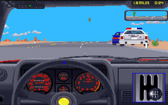 The Supercars: Test Drive II Car Disk (Amiga) screenshot: Ferrari Testarossa dashboard