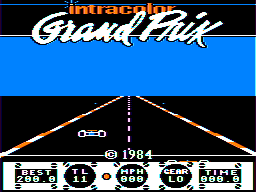 Intracolor Grand Prix (TRS-80 CoCo) screenshot: Start screen