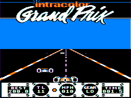Intracolor Grand Prix (TRS-80 CoCo) screenshot: Starting out
