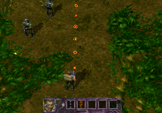 Contra: Legacy of War (SEGA Saturn) screenshot: Beginning level 2 - Jungle.