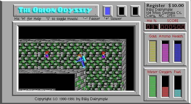 Orion Odyssey: The Search for the Magic Ankh (DOS) screenshot: Exploring the tunnels.