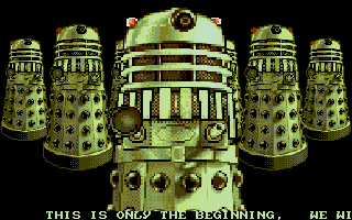 Dalek Attack (Atari ST) screenshot: Menacing alien trashbins