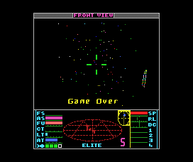 Elite (MSX) screenshot: Game over