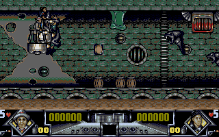 Dalek Attack (Atari ST) screenshot: Flying down the sewers