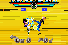 Dragon Ball Z: Taiketsu (Game Boy Advance) screenshot: Sky battle