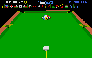 Archer Maclean's Pool (Atari ST) screenshot: Demo: computer breaks