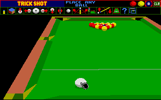 Archer Maclean's Pool (Atari ST) screenshot: Placing the ball