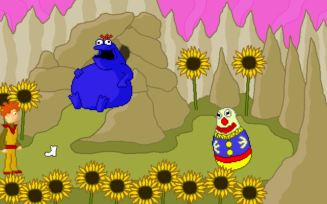 Charlie Foxtrot & The Galaxy of Tomorrow (Windows) screenshot: The blue monster is hungry.