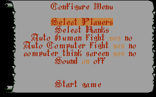 Betrayal (Atari ST) screenshot: Game options