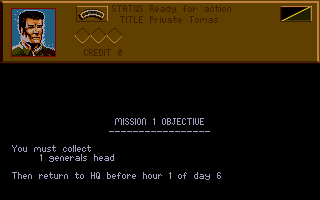 Hunter (Atari ST) screenshot: Your first mission