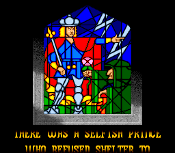 Disney's Beauty and the Beast (SNES) screenshot: Stained glass narrative