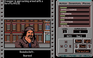 The Third Courier (Atari ST) screenshot: Fighting