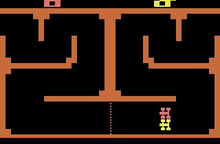 Indy 500 XE (Atari 2600) screenshot: This track loops in and out of the screen, left to right.