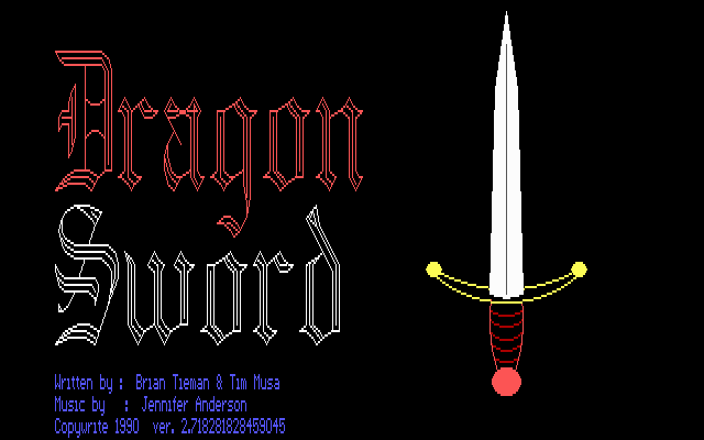 The Dragon Sword (DOS) screenshot: Title screen.