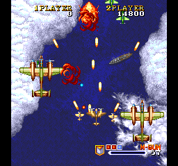 1941: Counter Attack (SuperGrafx) screenshot: Playing the game with the Mosquito.