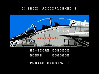 Top Gun (NES) screenshot: Mission accomplished.