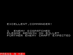 Hunter Killer (ZX Spectrum) screenshot: Right on, commander