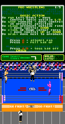 Pro Wrestling (Arcade) screenshot: Let's wrestle.