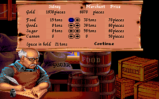 Pirates! Gold (Amiga CD32) screenshot: A merchant