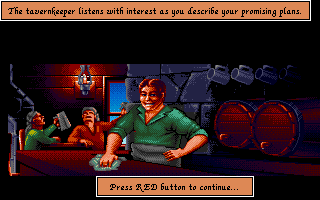 Pirates! Gold (Amiga CD32) screenshot: Visiting a tavern.
