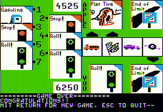 Milestones (Apple II) screenshot: End of game