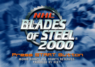 NHL Blades of Steel 2000 (PlayStation) screenshot: Title screen.
