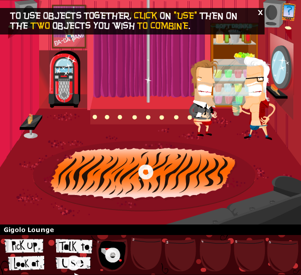 Gigolo Assassin (Browser) screenshot: The game contains a short tutorial.