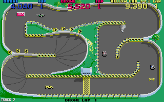 Super Sprint (Atari ST) screenshot: Watch out for the hurricane.