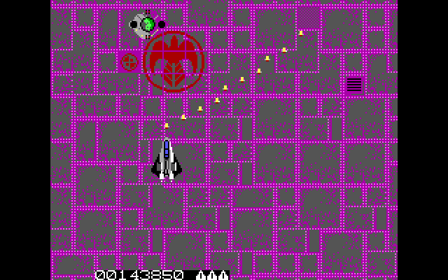 SideWinder (PC Booter) screenshot: level 4, purple mechanical level