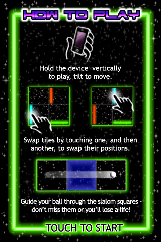 Neonscape (iPhone) screenshot: How to play.