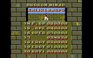 Bad Dudes (Atari ST) screenshot: Got a high score!