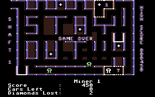 Diamond Mine (Commodore 64) screenshot: Game Over