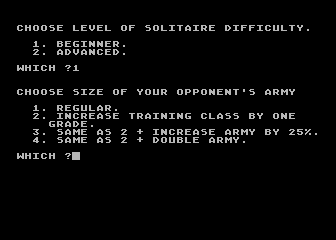 Chronicles of Osgorth: The Shattered Alliance (Atari 8-bit) screenshot: Difficulty level?
