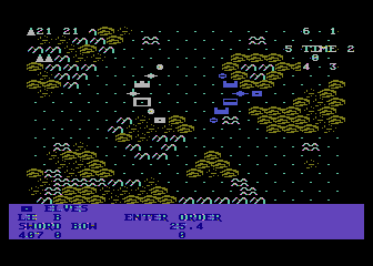 Chronicles of Osgorth: The Shattered Alliance (Atari 8-bit) screenshot: The gameplay screen
