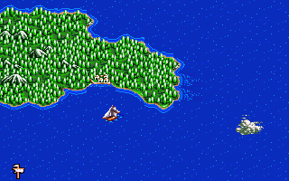 Pirates! Gold (Amiga CD32) screenshot: Sailing. We're off and on our way to see the world!
