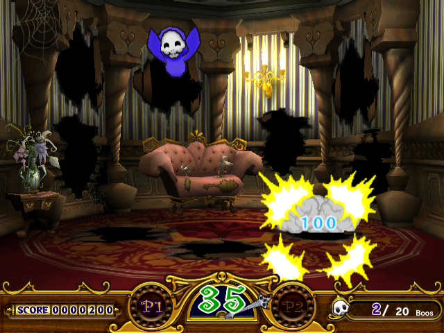 Manic Panic Ghosts (Arcade) screenshot: One of the getting smashed