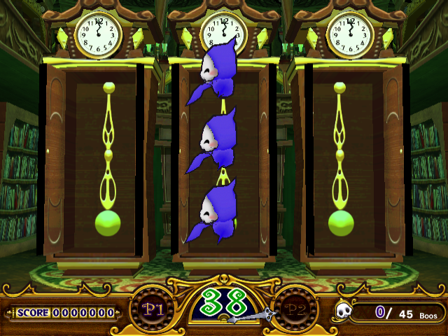 Manic Panic Ghosts (Arcade) screenshot: Clock hiding ghosts