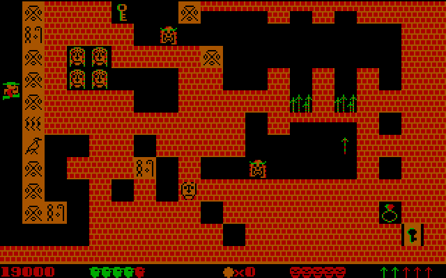 Pharaoh's Tomb (DOS) screenshot: The last level of the first volume; "The Lost Tomb".
