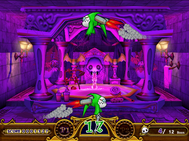 Manic Panic Ghosts (Arcade) screenshot: Ghosts with jetpacks