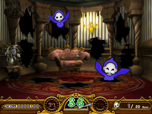 Manic Panic Ghosts (Arcade) screenshot: Ghosts appearing