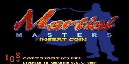 Martial Masters (Arcade) screenshot: Start screen