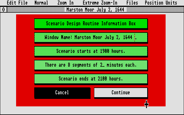 UMS: The Universal Military Simulator (Atari ST) screenshot: Scenario editor