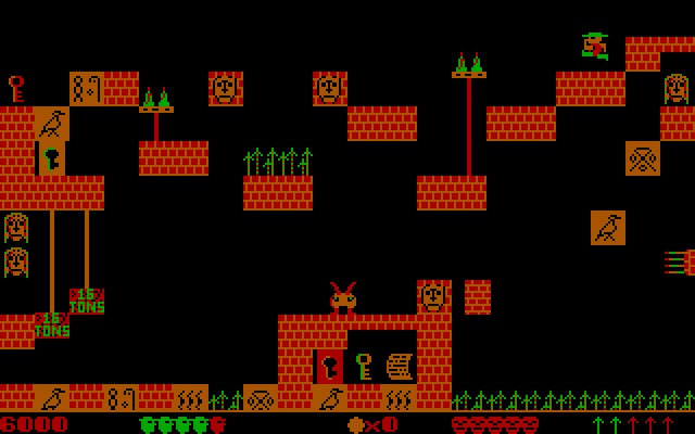 Pharaoh's Tomb (DOS) screenshot: Those spikes lunge upwards with a deadly force.