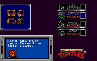 Teenage Mutant Ninja Turtles (Atari ST) screenshot: Good advice, Splinter!