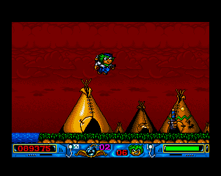 Videokid (Amiga) screenshot: Reached the village