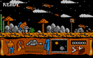 Sol Negro (Atari ST) screenshot: A land of enemies beckons